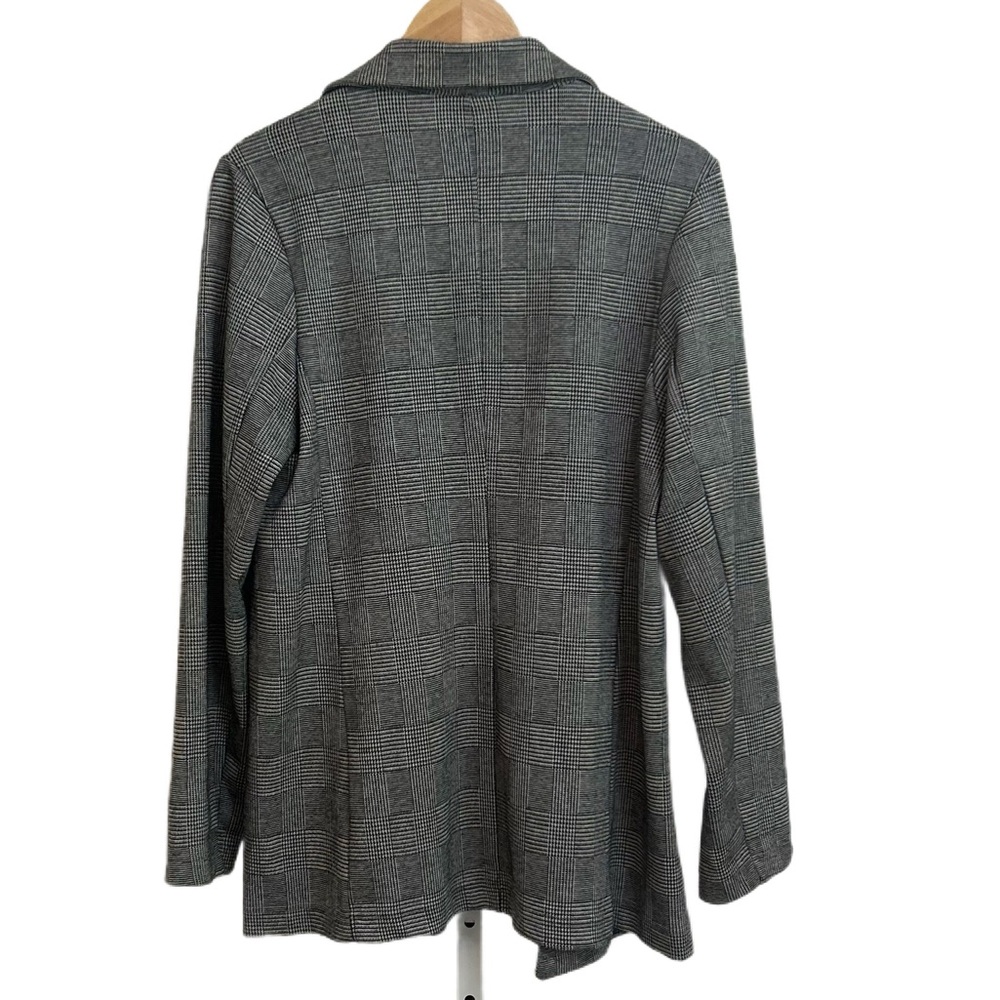 Mind Code Classic Gray Checkered Knit Blazer - image 4